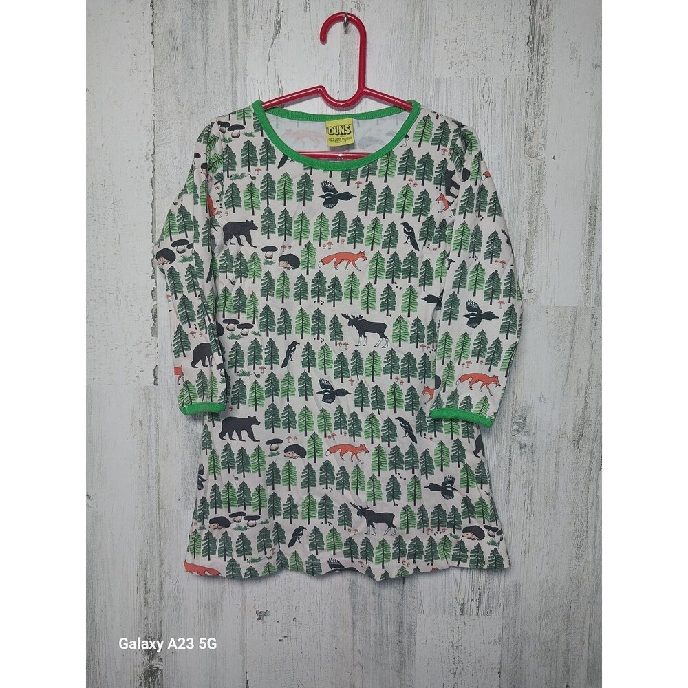 Duns Sweden 100% GOTS Certified Organic Cotton Long Sleeve Dress 110 Kids...